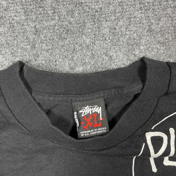Stussy x Undefeated "Play Dirty" Black T-Shirt Mens Size XL #1009 - Picture 4 of 8